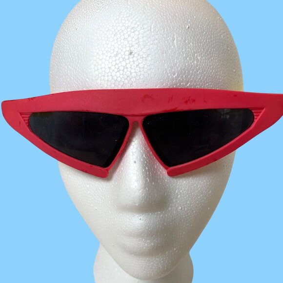 Retro Futuristic Back to the Future ll Movie Sunglasses Solar Shades Pink Yellow - Picture 3 of 9